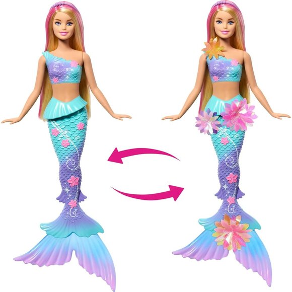 🆕 Barbie Mermaid Toy Dolls with Surprise Magic Blooming Flowers Ombre Tails - Picture 5 of 6
